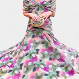 Magda - Lange Blumen Kleid mit V-Ausschnitt
