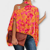 Nati - Schulterfreie Bluse mit grafischem Muster