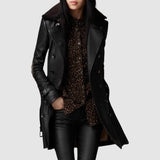 Laura - Eleganter 3/4-Leder-Mantel