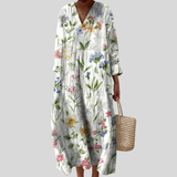 Weisses Kleid mit Wildblumen-Print
