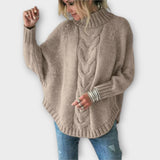 Elysian - Hellblauer Pullover mit Zopfmuster