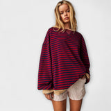 Marlene - Blau-weiss gestreifter Oversize-Pullover