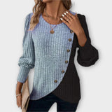 Nostalgia - Lila-schwarzer Pullover mit Colour-Block