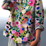 Rose | Legere Damenbluse mit farbenfrohem Frühlings-Blumenprint