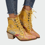 Meda - Lederstiefel mit Blumen