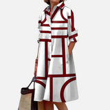 Midi-Kleid mit geometrischem Muster