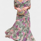 Magda - Lange Blumen Kleid mit V-Ausschnitt