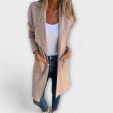 Eliane - Grauer eleganter Longline-Cardigan