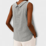 Brianna - Beige elegantes ärmelloses Top