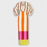Kaya - Maxi-Kleid mit Dekolleté und Ballonärmeln