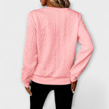 Joy - Weisser eleganter Strickpullover mit Zopfmuster