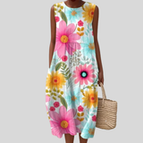 Kleid mit bunten Gänseblümchen