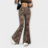 Bootcut-Hose mit Leopardenmuster