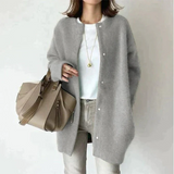 Lilly - Brauner eleganter Cardigan mit Knopfleiste
