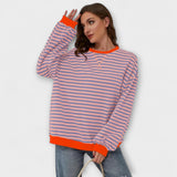 Marlene - Blau-weiss gestreifter Oversize-Pullover