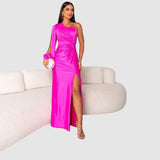 Meda - Elegantes Maxikleid mit einem Schulterträger