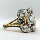Vintage-Goldring mit Zirkonias