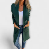 Eliane - Grauer eleganter Longline-Cardigan