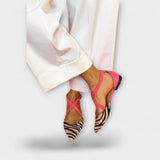 Sieghild - Zebra-Slingbacks in Pink