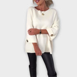 Isabella - Weisse elegante Strickbluse