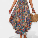 Lucie - Blumen Midirock mit hohem Bund