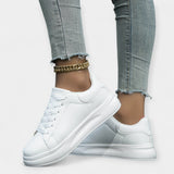 Stela - Weiße Leder Sportschuhe