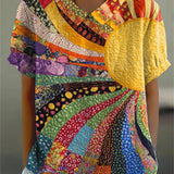 Anna-Paula | Patchwork-Bluse im Sunburst-Design