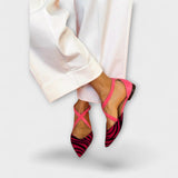 Sieghild - Zebra-Slingbacks in Pink