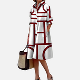Midi-Kleid mit geometrischem Muster