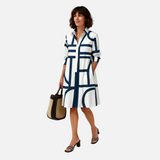 Midi-Kleid mit geometrischem Muster