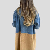 Alberte - Zweifarbiger Denim-Mantel