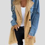 Alberte - Zweifarbiger Denim-Mantel