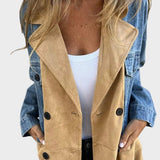 Alberte - Zweifarbiger Denim-Mantel
