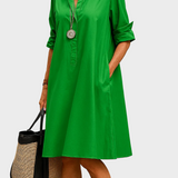 Astrid - Smaragdgrüne Midi-Kleid