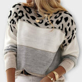 Cheyenne - Grauer Pullover mit Leo-Design