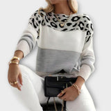 Cheyenne - Grauer Pullover mit Leo-Design