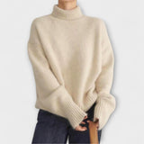 Mera - Cremefarbener Kaschmir-Rollkragenpullover