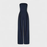 Amélie - Eleganter dunkelblauer Bandeau-Jumpsuit