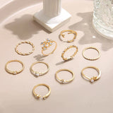 Set von 10 Böhmischen Ringen, Silber- und Goldbeschichtet