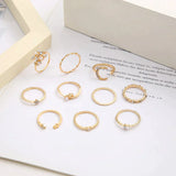 Set von 10 Böhmischen Ringen, Silber- und Goldbeschichtet
