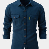 Hemd aus Denim-Mischung - Knöpfe