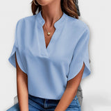 Vivi - Weisse leichte Bluse mit V-Ausschnitt