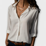 Mona - Weisse elegante Satinbluse