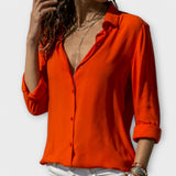Mona - Weisse elegante Satinbluse