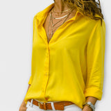 Mona - Weisse elegante Satinbluse