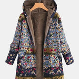 Elena - Boho Blumen Sherpa Kapuzenpullover