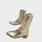 Aneta - Metallische Cowboy-Stiefel