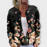 Talia - Schwarzer Cardigan mit Blumenprint