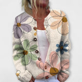 Mea - Weisser Cardigan mit Blütenmuster