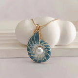 Perlenblaues Muschelkette